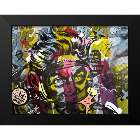 Only Love Black Modern Wood Framed Art Print by Monteavaro, Dan