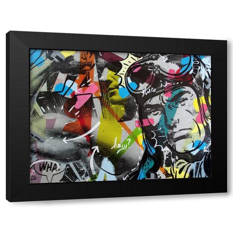 Strongman Black Modern Wood Framed Art Print by Monteavaro, Dan