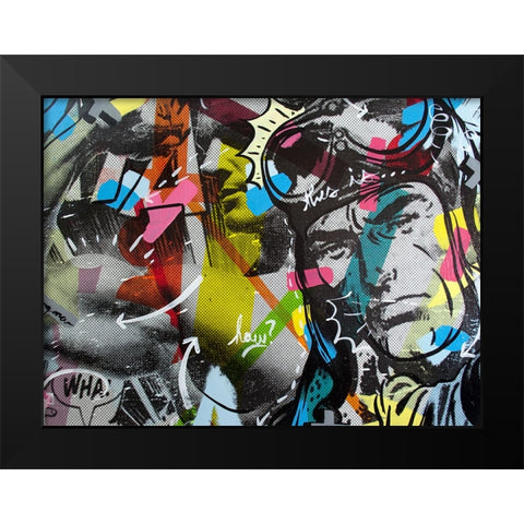 Strongman Black Modern Wood Framed Art Print by Monteavaro, Dan