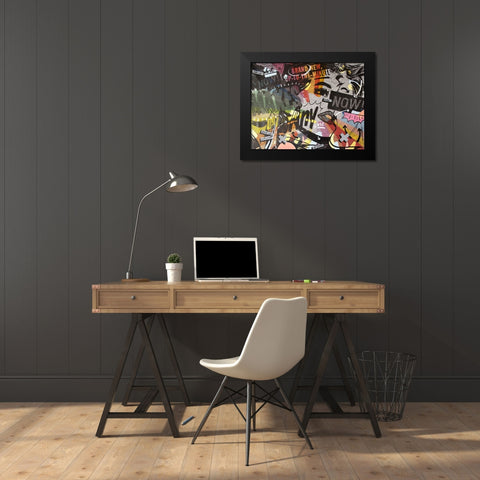 Anyone Now Black Modern Wood Framed Art Print by Monteavaro, Dan