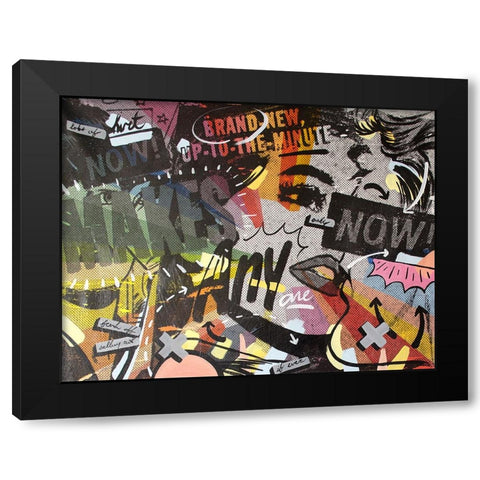 Anyone Now Black Modern Wood Framed Art Print by Monteavaro, Dan