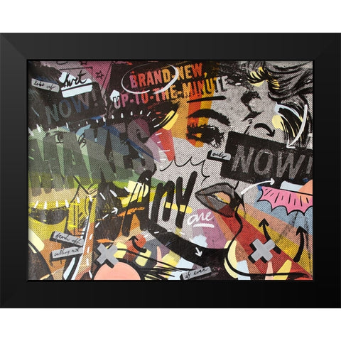 Anyone Now Black Modern Wood Framed Art Print by Monteavaro, Dan