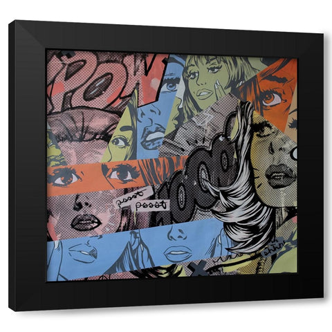 Pow Wow Black Modern Wood Framed Art Print by Monteavaro, Dan