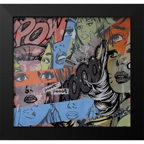Pow Wow Black Modern Wood Framed Art Print by Monteavaro, Dan