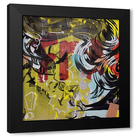 Fret 1 Black Modern Wood Framed Art Print by Monteavaro, Dan