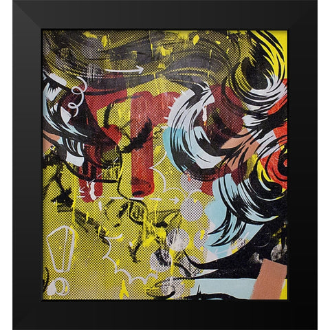 Fret 1 Black Modern Wood Framed Art Print by Monteavaro, Dan