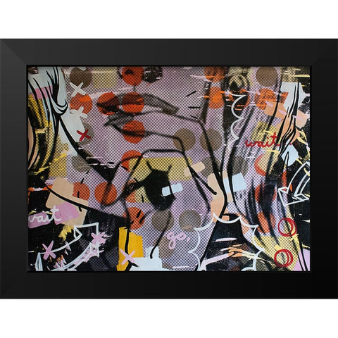 Wait Wait Go 1 Black Modern Wood Framed Art Print by Monteavaro, Dan