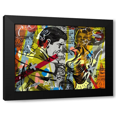 Yes You Black Modern Wood Framed Art Print with Double Matting by Monteavaro, Dan