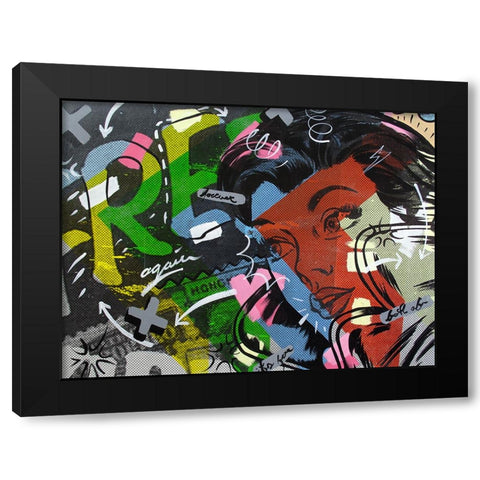 Free Again Black Modern Wood Framed Art Print with Double Matting by Monteavaro, Dan