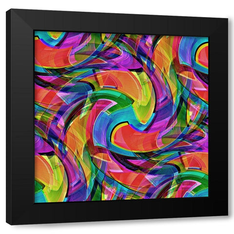 Graffiti Crazy Black Modern Wood Framed Art Print by Manlove, David