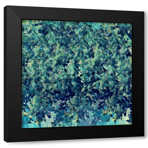 Green Leaves Black Modern Wood Framed Art Print by Manlove, David