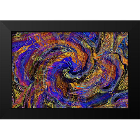 Inter Twine Black Modern Wood Framed Art Print by Manlove, David