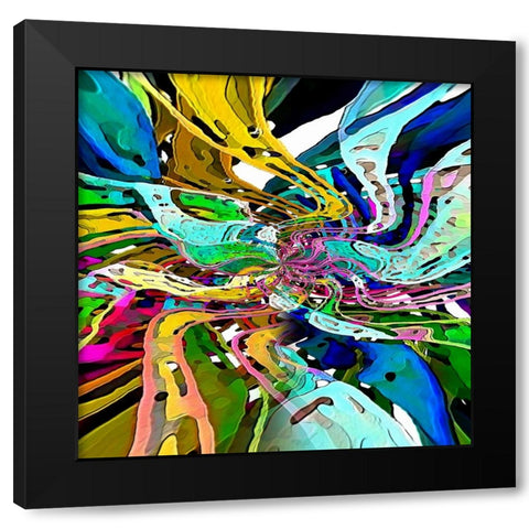 String Theory Black Modern Wood Framed Art Print with Double Matting by Manlove, David