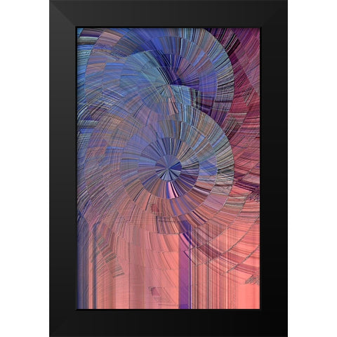 Pink, Blue and Purple Black Modern Wood Framed Art Print by Manlove, David