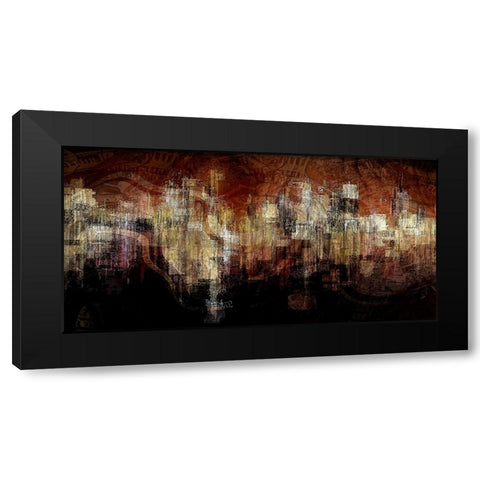 City on the Edge Black Modern Wood Framed Art Print by Manlove, David