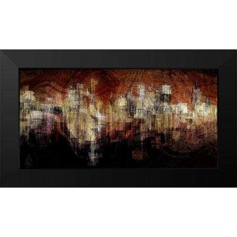 City on the Edge Black Modern Wood Framed Art Print by Manlove, David
