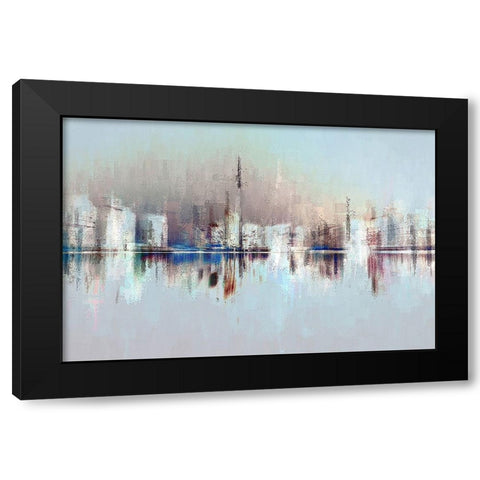 City of Pastels Black Modern Wood Framed Art Print with Double Matting by Manlove, David