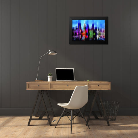Minneapolis Black Modern Wood Framed Art Print by Manlove, David