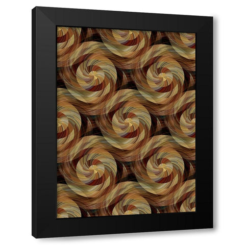 Cinnamon Rolls Seamless Pattern Black Modern Wood Framed Art Print with Double Matting by Manlove, David