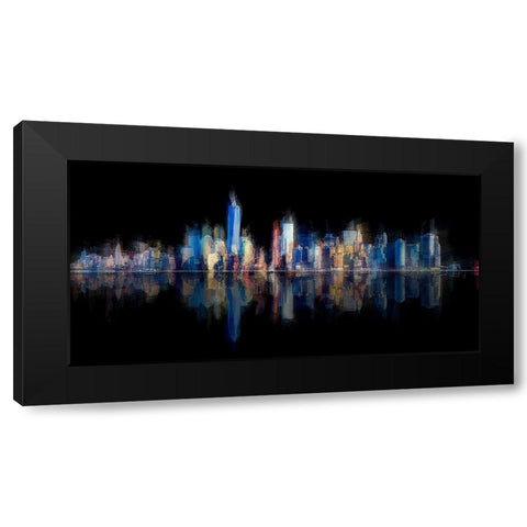 New York Pan 6 Black Modern Wood Framed Art Print by Manlove, David