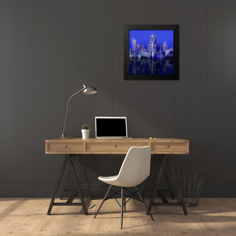 Seattle Black Modern Wood Framed Art Print by Manlove, David