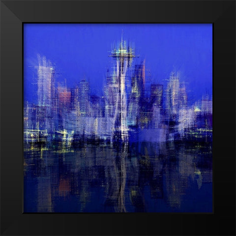 Seattle Black Modern Wood Framed Art Print by Manlove, David