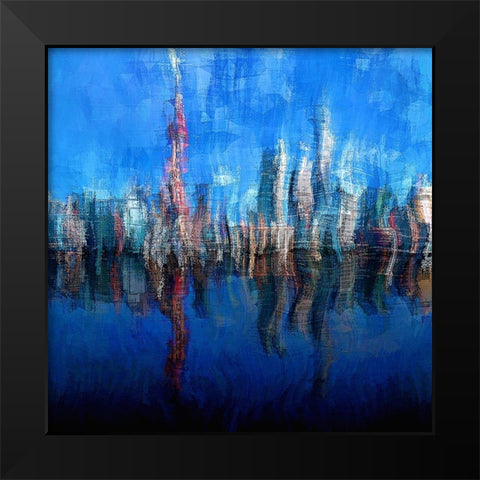 Shanghai Black Modern Wood Framed Art Print by Manlove, David