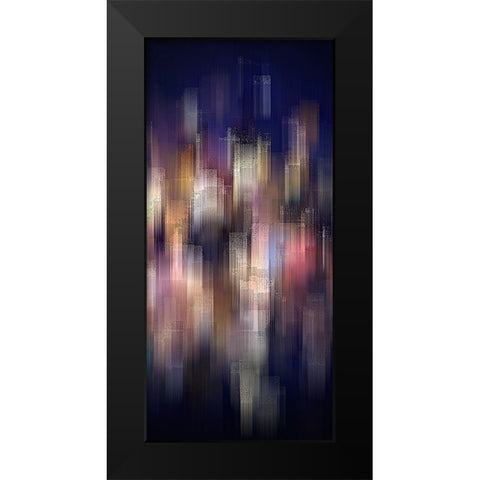 City on the Water Black Modern Wood Framed Art Print by Manlove, David