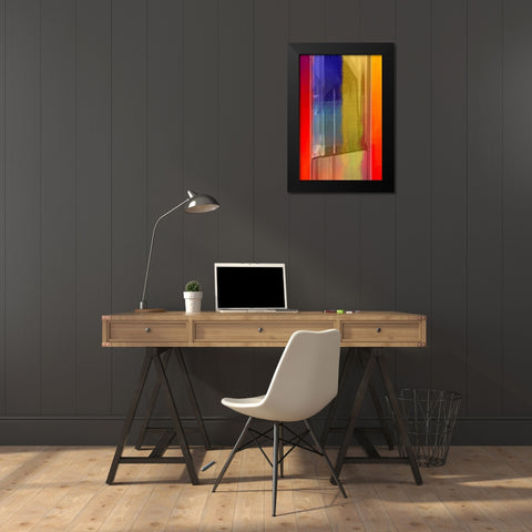 Oil Lamp Black Modern Wood Framed Art Print by Manlove, David