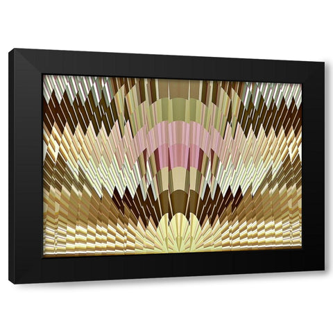 Deco Sunrise Black Modern Wood Framed Art Print by Manlove, David