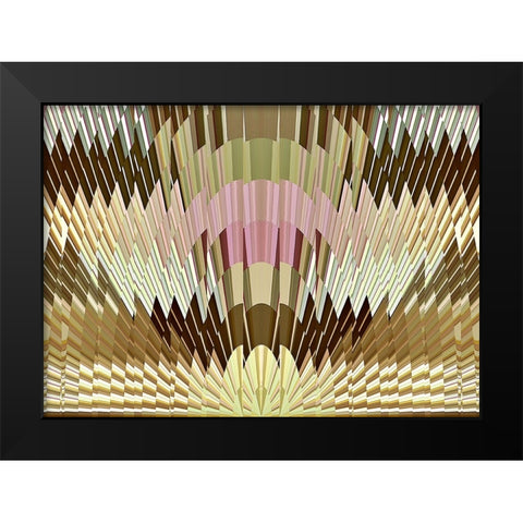 Deco Sunrise Black Modern Wood Framed Art Print by Manlove, David