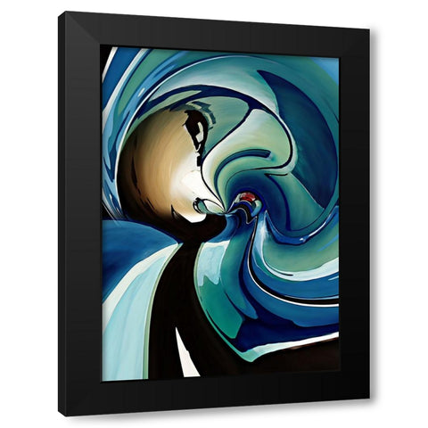 Evening Stroll With Salvador 2 Black Modern Wood Framed Art Print by Manlove, David