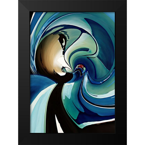 Evening Stroll With Salvador 2 Black Modern Wood Framed Art Print by Manlove, David