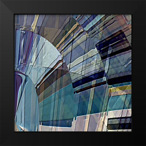 Lyricism B Black Modern Wood Framed Art Print by Manlove, David