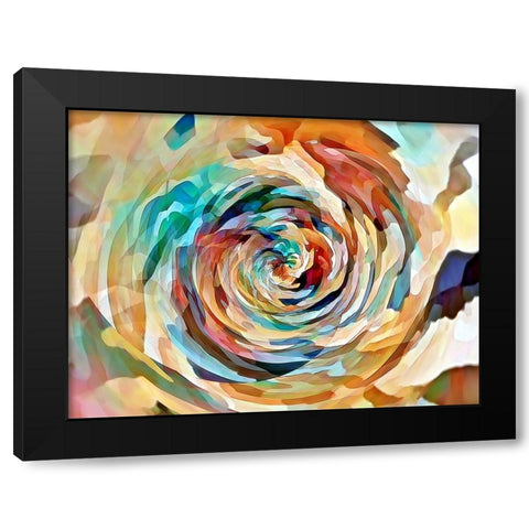 Rusty Rose Black Modern Wood Framed Art Print by Manlove, David