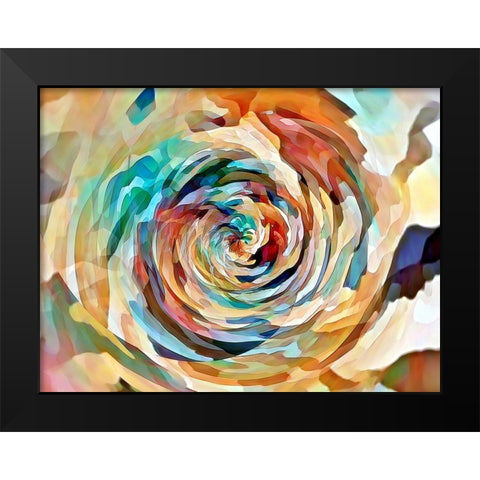 Rusty Rose Black Modern Wood Framed Art Print by Manlove, David