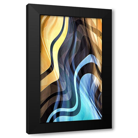 Vaporizing Gold Black Modern Wood Framed Art Print by Manlove, David