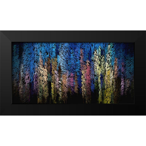 City Brush 2 Black Modern Wood Framed Art Print by Manlove, David