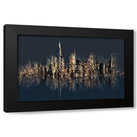 New York Splash Black Modern Wood Framed Art Print by Manlove, David