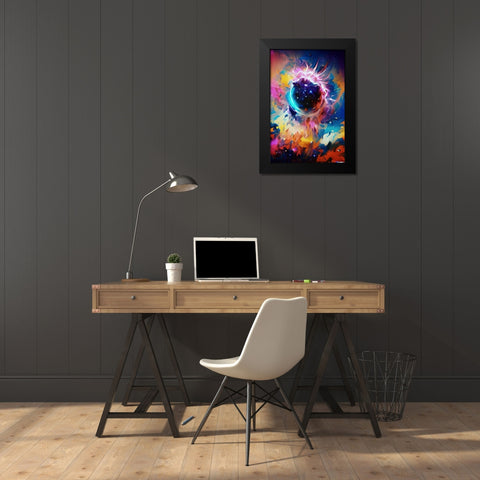 Black Sun Black Modern Wood Framed Art Print by Manlove, David