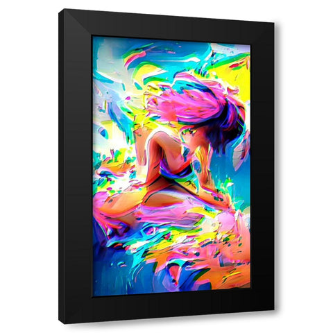 Surfs Up Black Modern Wood Framed Art Print with Double Matting by Manlove, David