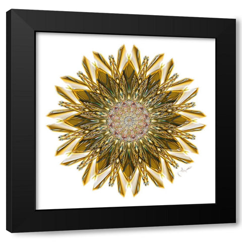 Gold Glass Star Black Modern Wood Framed Art Print by Manlove, David