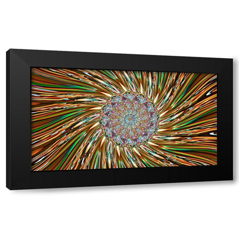 Gold Glass Twirl Black Modern Wood Framed Art Print with Double Matting by Manlove, David