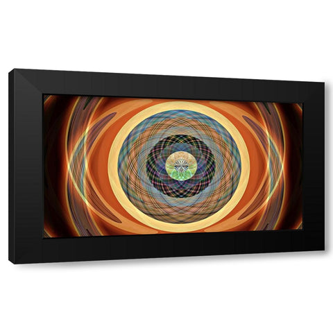 Round Table Sun Whirl X Black Modern Wood Framed Art Print by Manlove, David