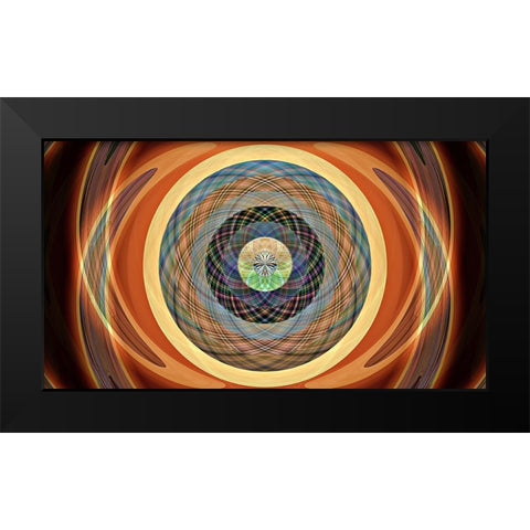 Round Table Sun Whirl X Black Modern Wood Framed Art Print by Manlove, David