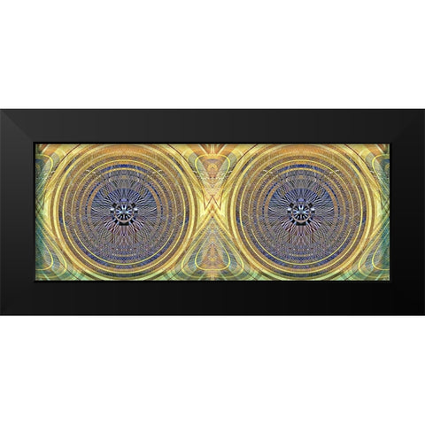 Binary Radial Black Modern Wood Framed Art Print by Manlove, David