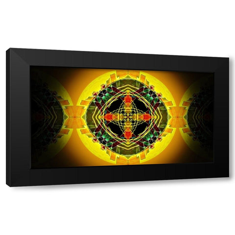 Circle of Fire 2 Black Modern Wood Framed Art Print by Manlove, David