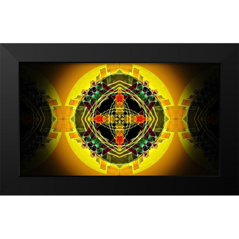 Circle of Fire 2 Black Modern Wood Framed Art Print by Manlove, David