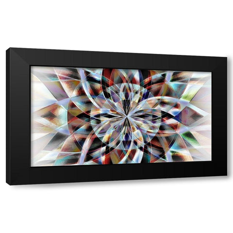 Facet Flower Black Modern Wood Framed Art Print by Manlove, David