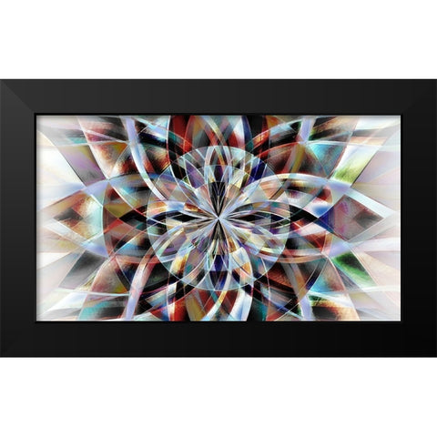 Facet Flower Black Modern Wood Framed Art Print by Manlove, David